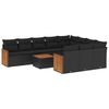 vidaXL Set canapele de grădină cu perne, 11 piese, negru, poliratan