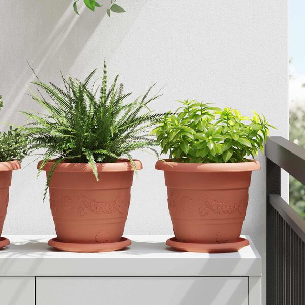 vidaXL Ghivece pentru plante 24 pcs Roșu cărămidă &Oslash; 26 x 21.5 cm