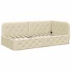 vidaXL Cadru de pat colțar cu saltea Crem 90 x 200 cm țesătură
