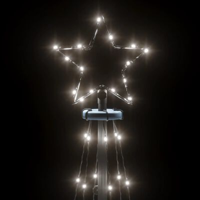 vidaXL Brad de Crăciun conic, 108 LED-uri, alb rece, 70x180 cm