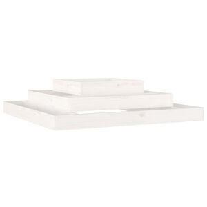 vidaXL Jardinieră, alb, 110x110x27 cm, lemn masiv de pin