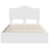 vidaXL Pat cu storage cu headboard Alb 135 x 190 cm Lemn compozit