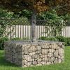 vidaXL Pat ridicat din gabion Argintiu 100 x 100 x 40 cm