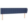 vidaXL Tăblie de pat cu aripioare, albastru, 203x23x78/88 cm textil