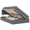 vidaXL Pat cu LED și saltea Gri &icirc;nchis 120 x 200 cm Țesătură