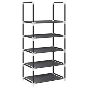 vidaXL Suport pantofi 5 niveluri, negru, 44x28x94 cm, țesătură nețesă
