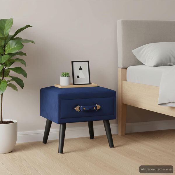 vidaXL Noptieră, albastru, 40 x 35 x 40 cm, catifea