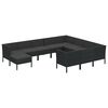 vidaXL Set mobilier de grădină cu perne, 11 piese, negru, poliratan