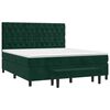 vidaXL Pat box spring cu saltea, verde &icirc;nchis, 160x200 cm, catifea