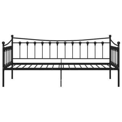 vidaXL Cadru de pat canapea, negru, 90x200 cm, metal