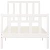 vidaXL Cadru de pat, alb, 100x200 cm, lemn masiv
