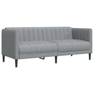 vidaXL Canapea, 2 locuri, gri deschis, material textil
