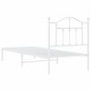 vidaXL Cadru pat metalic cu tăblie, alb, 90x200 cm