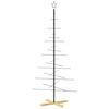 vidaXL Brad de Crăciun din metal cu bază din lemn, negru, 180 cm