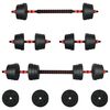 vidaXL Set de Haltere 2 &icirc;n 1 30kg Negru și roșu