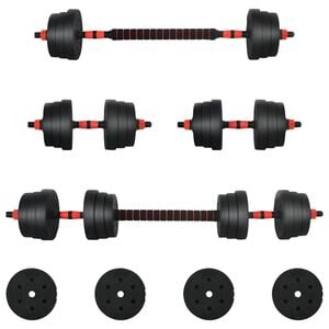 vidaXL Set de Haltere 2 &icirc;n 1 30kg Negru și roșu