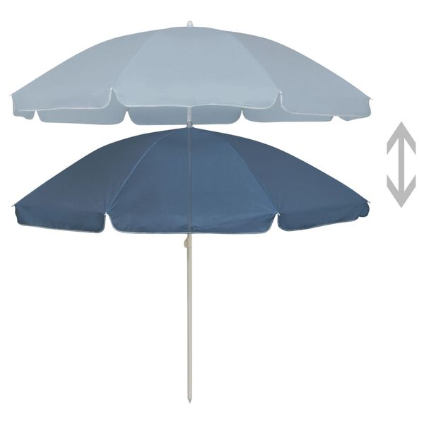 vidaXL Umbrelă de soare de plajă, albastru, 240 cm