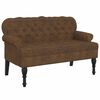 vidaXL Banchetă cu spătar maro 119,5x64,5x75 cm piele &icirc;ntoarsă eco.