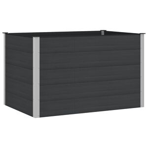 vidaXL Strat &icirc;nălțat de grădină Negru 150 x 100 x 91 cm