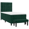 vidaXL Pat box spring cu saltea, verde &icirc;nchis, 80x200 cm, catifea
