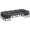 vidaXL Set de canapele pentru grădină 7 buc. Negru Aluminiu