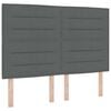 vidaXL Tăblie LED cu benzi LED cu headboard Gri &icirc;nchis 144 cm țesătură