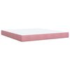 vidaXL Pat box spring cu saltea, roz, 180x200 cm, catifea