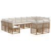 vidaXL Set de canapele de exterior Alb Natural și Crem Poliester