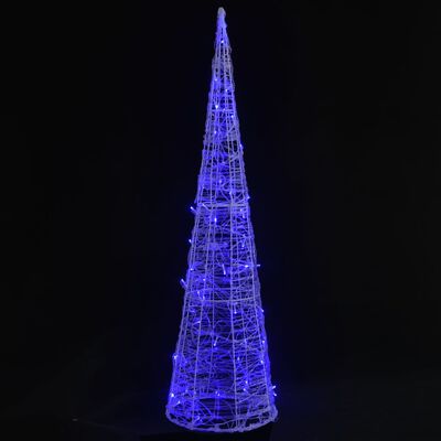 vidaXL Piramidă decorativă con de lumini cu LED albastru 90 cm acril
