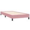 vidaXL Pat box spring cu saltea, roz, 100x220 cm, catifea