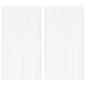 vidaXL Draperii cu franjuri, 2 buc., 140 x 250 cm, alb