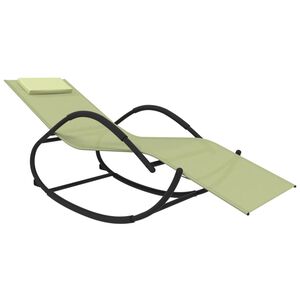 vidaXL Șezlong cu balansoar, crem, oțel și textilenă