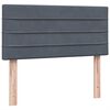 vidaXL Pat box spring cu saltea, gri &icirc;nchis, 90x210 cm, catifea