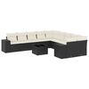 vidaXL Set canapele de grădină cu perne, 11 piese, negru, poliratan