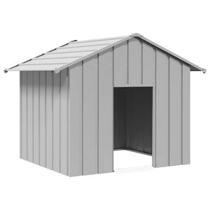 vidaXL Casă pentru c&acirc;ini cu acoperiș 131x101x102 cm oțel galvanizat