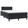 vidaXL Pat box spring cu saltea, negru, 120x210 cm, catifea