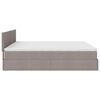 vidaXL Cadru de pat otoman cu saltea Taupe 160x200cm Material