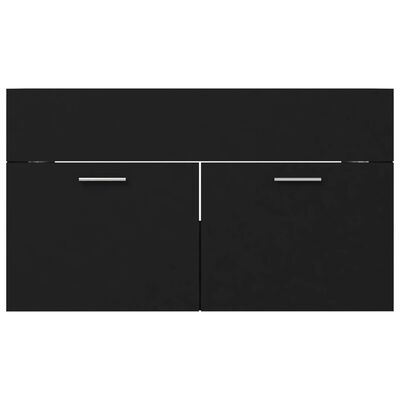 vidaXL Dulap de chiuvetă, negru, 80x38,5x46 cm, PAL
