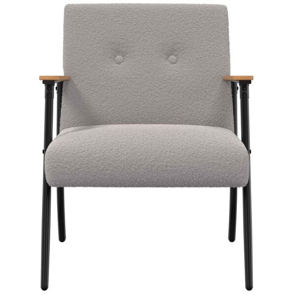 vidaXL fotoliu Gri deschis Țesătură moale asemănătoare l&acirc;nii