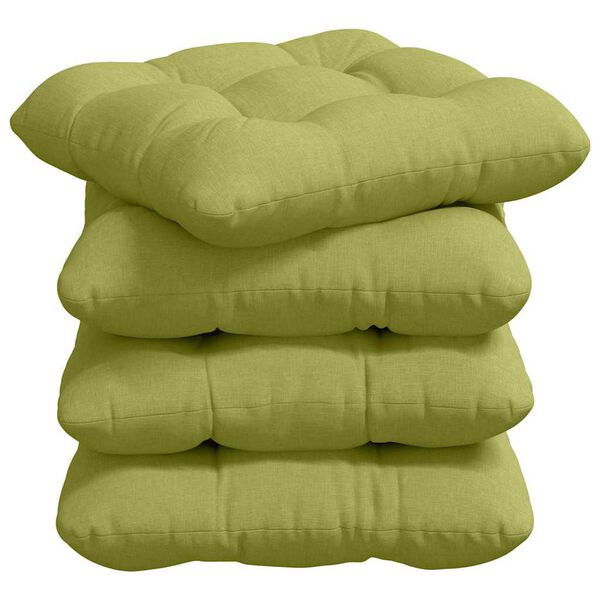 vidaXL Perne de Șezut 4 pcs Verde deschis 40 x 40 x 12 cm țesătură