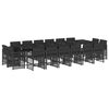 vidaXL Set mobilier de grădină cu perne, 17 piese, negru, poliratan