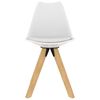 vidaXL Scaune de bucătărie, 4 buc., alb, PP și lemn masiv de fag