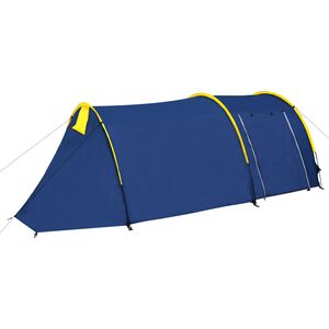 vidaXL Cort de camping, 4 persoane, bleumarin/galben
