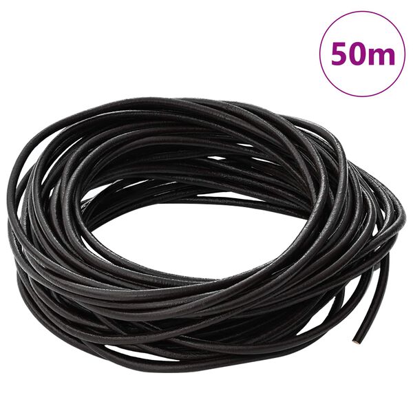 vidaXL Cord din Piele Maro &icirc;nchis &Oslash;2,5 mm x 50 m Piele