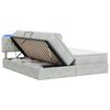vidaXL Pat cu LED și saltea Gri deschis 200 x 200 cm Catifea