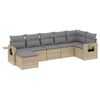 vidaXL Set canapele de grădină, 7 piese, cu perne, bej, poliratan