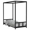 vidaXL Cadru pat pentru copii, negru, 90x200 cm, lemn masiv de pin