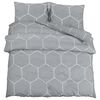 vidaXL Set cu husă de pilotă, gri, 200x200 cm, bumbac