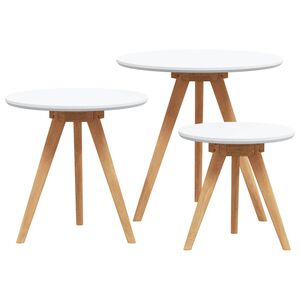 vidaXL Masă de cafea 3 pcs Maro Lemn de Nuc Solid