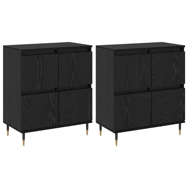 vidaXL Dulap de depozitare 2 pcs Stejar Negru 60 x 35 x 70 cm